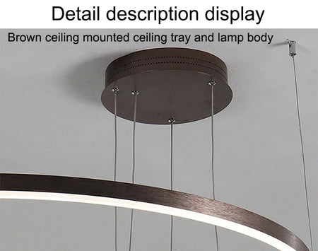 Pendant Light - Modern Ring Design LED Chandelier Gold for Living Dining Room Office Bedroom Home Decor SW-36210345 - SWEET-LIGHTS