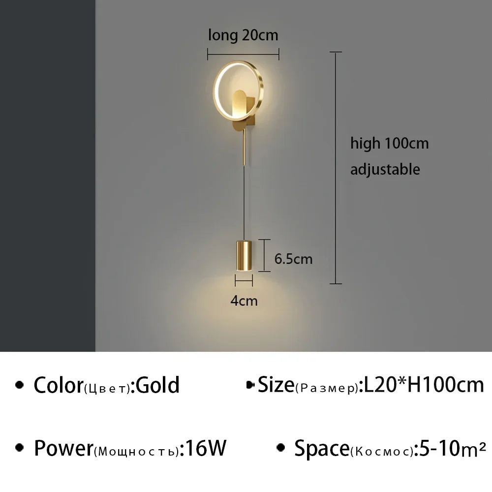 Wall Light - LED Wall Lamp Hallway Aisle Bedroom Sconce Modern Black Gold Fixture SW-36210348 - SWEET-LIGHTS
