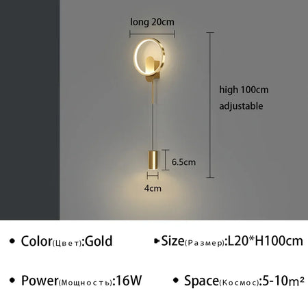 Wall Light - LED Wall Lamp Hallway Aisle Bedroom Sconce Modern Black Gold Fixture SW-36210348 - SWEET-LIGHTS