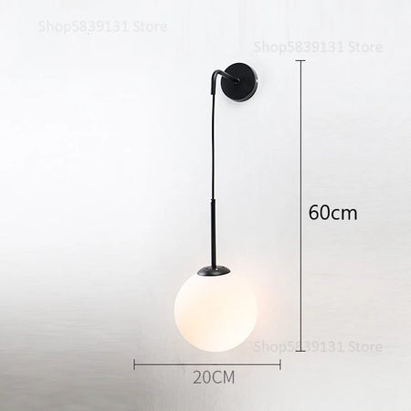 Wall Light - Nordic Modern Vintage Wall Lamps LED Glass Ball Mirror Bedroom Living Room Light Fixtures SW-36210345 - SWEET-LIGHTS