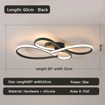 Ceiling Light - New Modern Led Black Lamp for Living Room Bedroom Study SW-36210234 - SWEET-LIGHTS