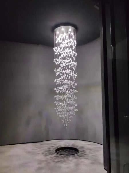 Chandelier - Modern Stone Crystal LED Chandelier Large Luxury Staircase Living Room Light Fixture SW-36210457 - SWEET-LIGHTS