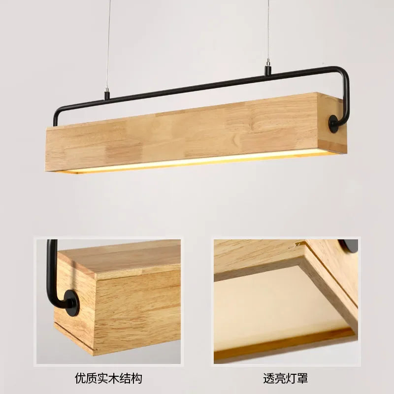 Pendant Light - High-end Simple Nordic Wooden LED with Metal Pole for Restaurants and Cafes Bright SW-36210748 - SWEET-LIGHTS