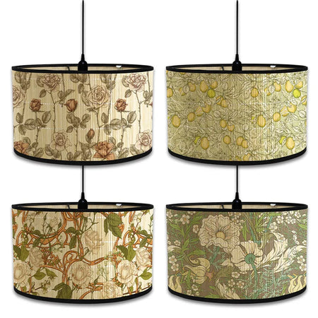 Lampshade - Nordic Style Green Plant Pattern Bamboo Art SW-36210457 - SWEET-LIGHTS