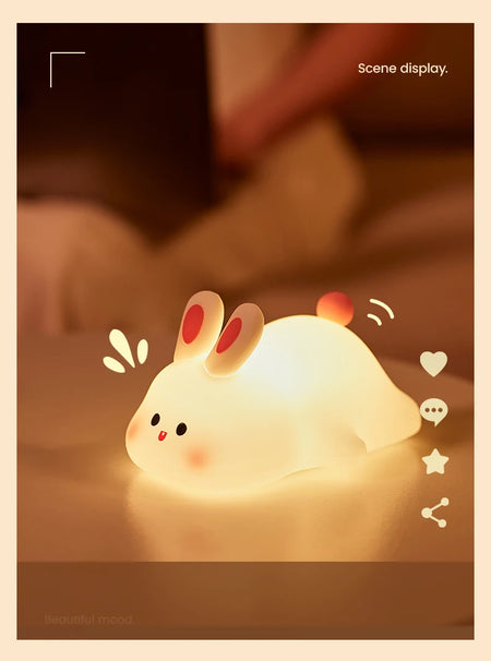 Children Lighting - Cute Rabbit Rechargeable Night Lamp Touch Sensor USB Light for Kids Gift SW-36210345 - SWEET-LIGHTS