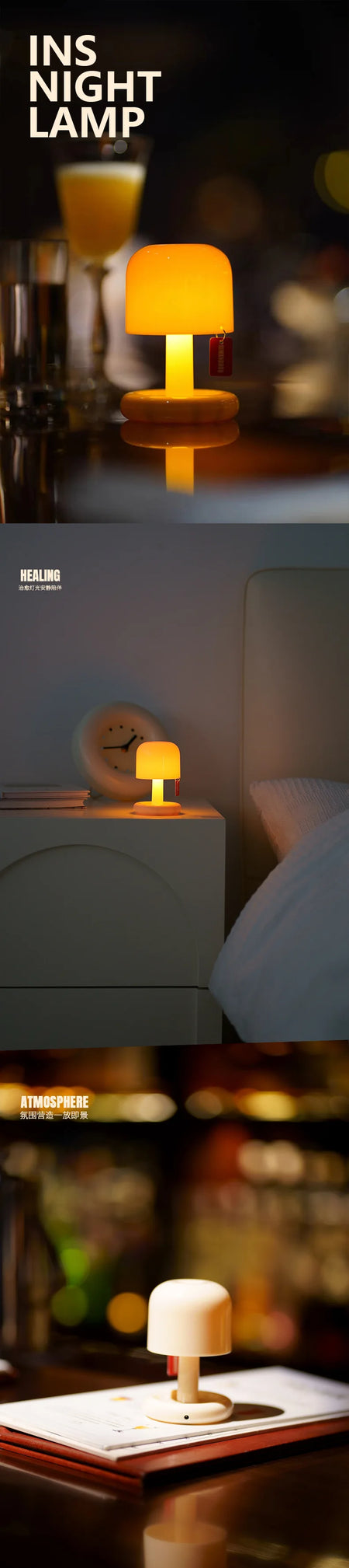 Table Lamp - Mini Desktop Sunset Night Lamp USB Rechargeable Mushroom LED Light SW-36210347 - SWEET-LIGHTS