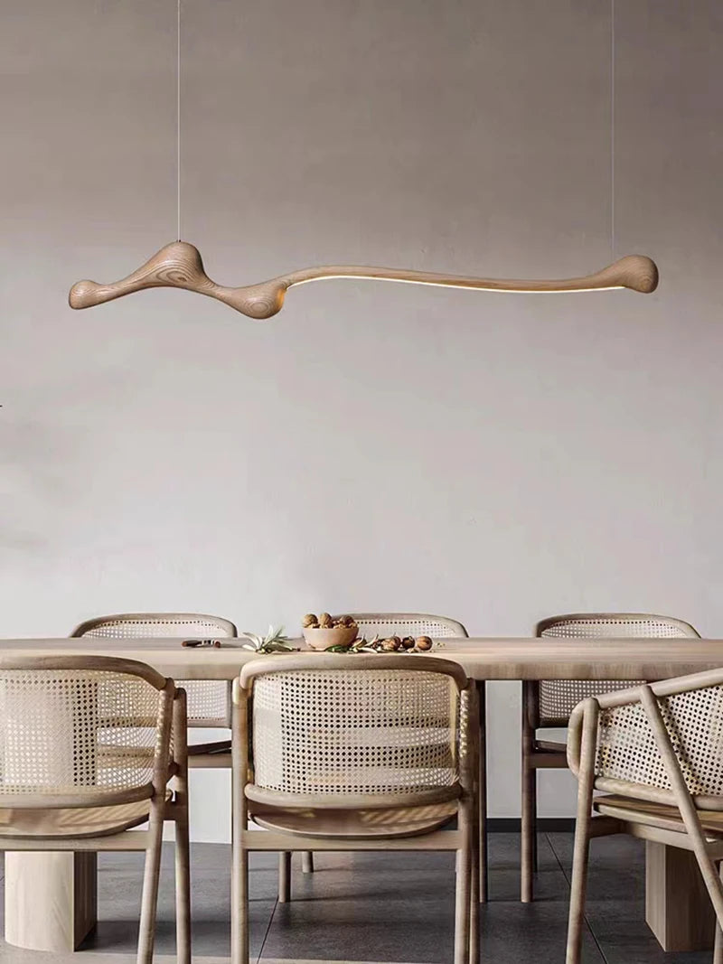 Pendant Light - Modern Ash Wood LED Dimmable Lamp RC/APP SW-36210578 - SWEET-LIGHTS