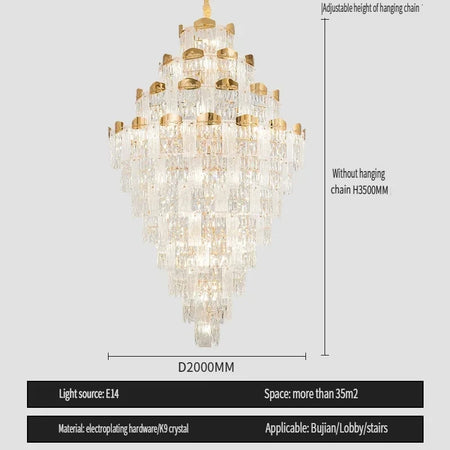 Chandelier - French Duplex High-End Crystal Lights For Luxury Living Room SW-36210789 - SWEET-LIGHTS