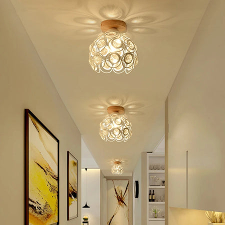 Ceiling Light - Modern Glass Lamp with Wooden Frame for Living Room Dining Kitchen SW-36210457 - SWEET-LIGHTS
