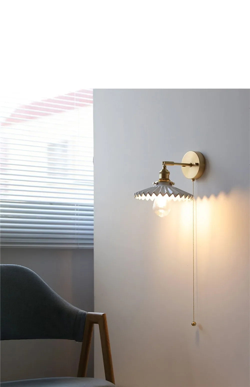 Wall Light - Modern White Ceramic Wall Mounted Lamps for Hotel Bedroom Bedside Pull Switch Sconce Nordic Hallway Aisle SW-36210458 - SWEET-LIGHTS