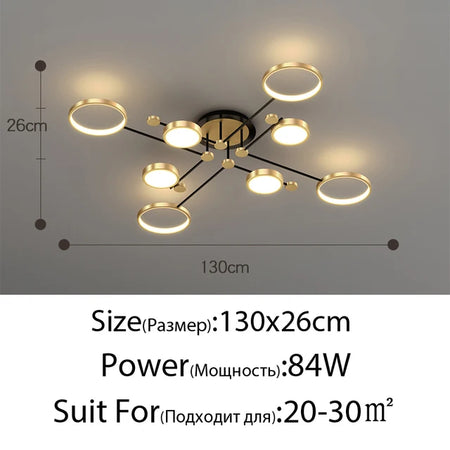 Ceiling Light - Modern LED Chandelier Gold Frame Indoor SW-36210347 - SWEET-LIGHTS
