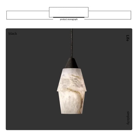 Pendant Light - Natural Marble Alabaster Copper Chandelier SW-36210349 - SWEET-LIGHTS