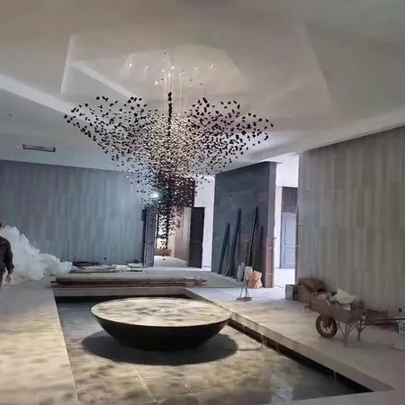 Pendant Light - Black Art Crystal Chandelier LED Luxury Staircase Home Light Fixtures SW-36214567 - SWEET-LIGHTS