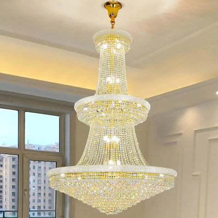 Chandelier - Luxury Living Room Crystal Staircase Chrome Lighting SW-36210789 - SWEET-LIGHTS