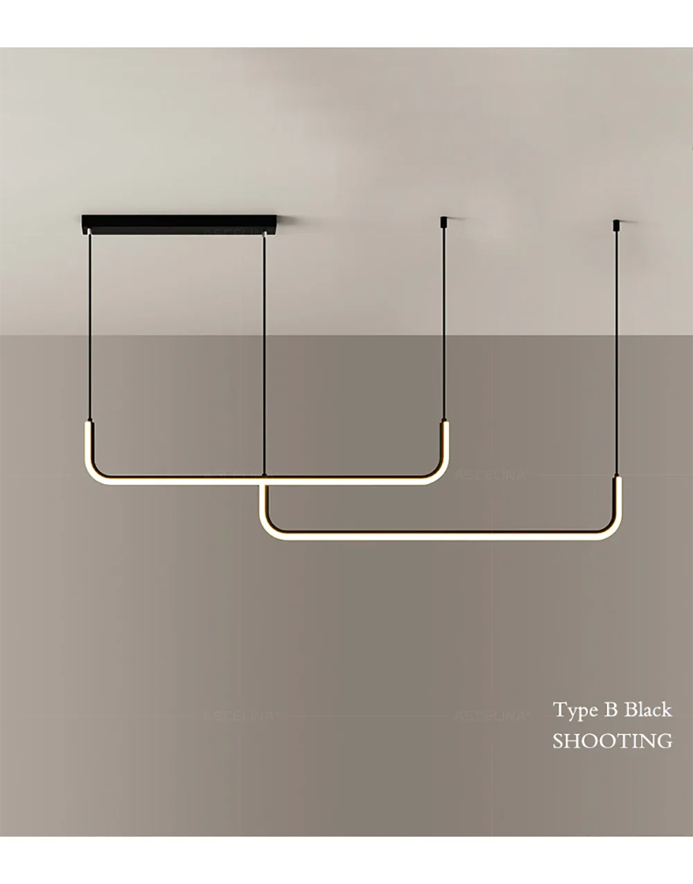 Pendant Light - Modern LED Strip Chandelier Gold Indoor Lamp SW-36210345 - SWEET-LIGHTS
