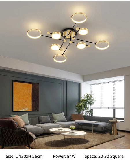 Ceiling Light - Modern LED Chandelier Gold Frame Indoor SW-36210347 - SWEET-LIGHTS