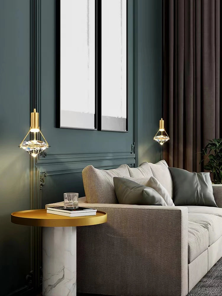 Wall Light - Modern LED Creative Diamond Crystal Wall Lamp Bedroom Bedside Living Room Sconce Indoor Lighting SW-36210123 - SWEET-LIGHTS