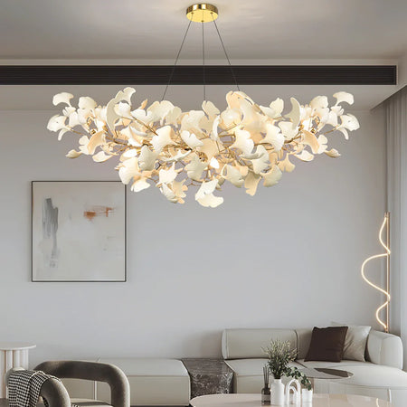 Chandelier - Nordic Modern Long Ginko Leaf Pendant Light for Living Room Dining Room Bedroom Kitchen SW-36210478 - SWEET-LIGHTS