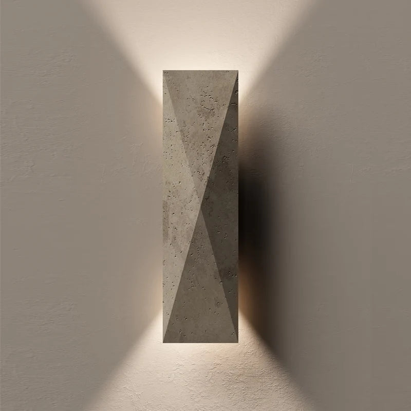 Wall Light - Outdoor Wall Lamp Yellow Travertine Stone LED SW-36210347 - SWEET-LIGHTS