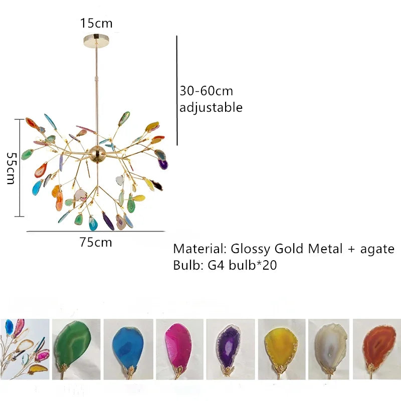 Pendant Light - Firefly Chandelier Agate Postmodern Luxury SW-36210478 - SWEET-LIGHTS