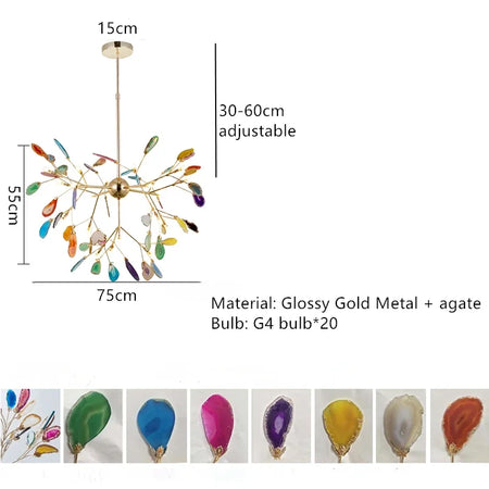 Pendant Light - Firefly Chandelier Agate Postmodern Luxury SW-36210478 - SWEET-LIGHTS