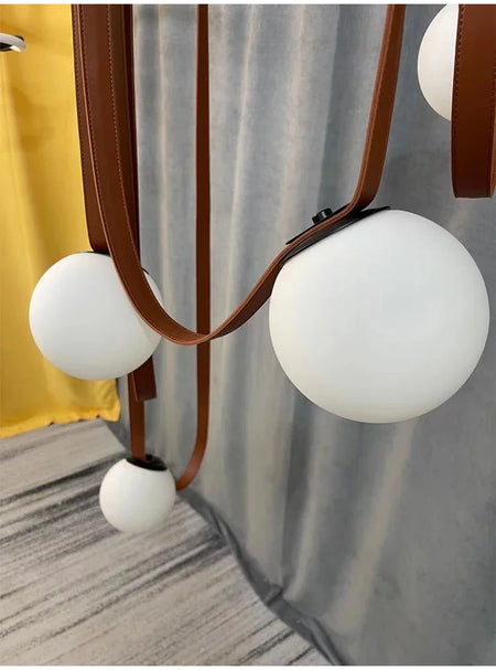 Pendant Light - Nordic Leather Chandelier LED Lamps for Duplex SW-36210345 - SWEET-LIGHTS