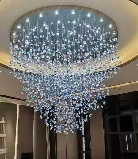 Chandelier - Luxury Large Green Crystal Stone for Lobby Staircase LED SW-36210347 - SWEET-LIGHTS