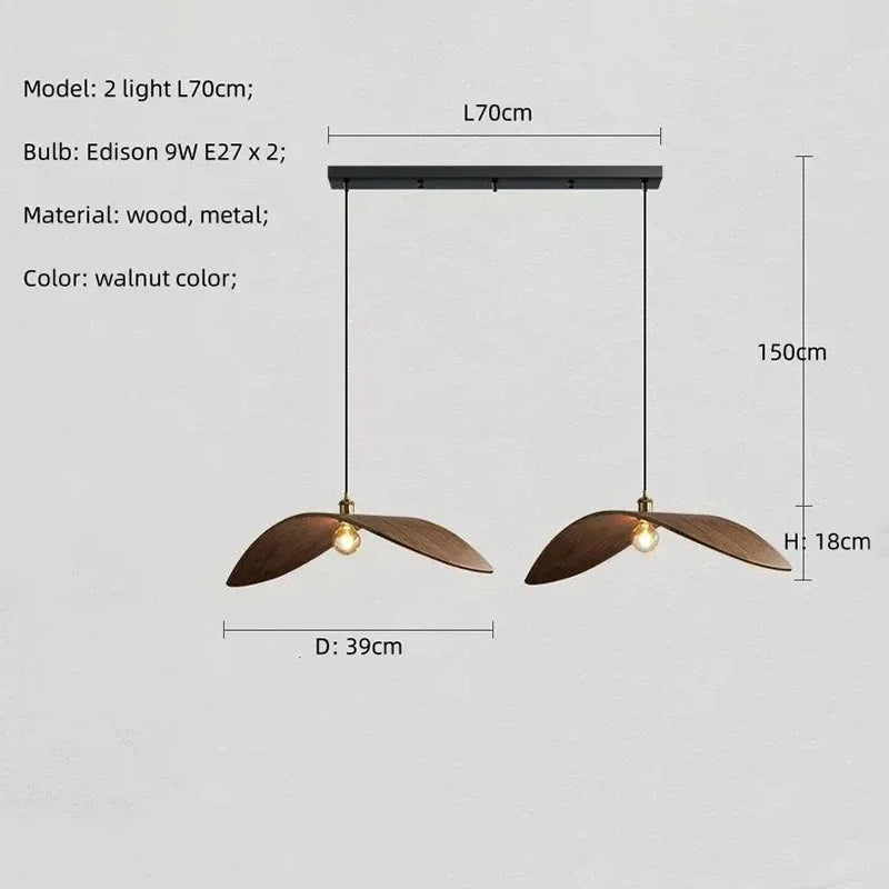Pendant Light - Modern Wabi Sabi Walnut Chandeliers Home Lights SW-36210567 - SWEET-LIGHTS
