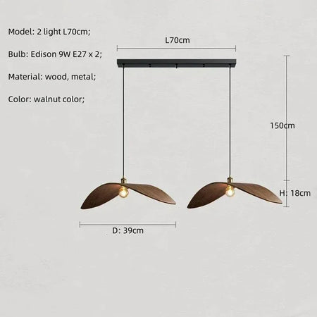 Pendant Light - Modern Wabi Sabi Walnut Chandeliers Home Lights SW-36210567 - SWEET-LIGHTS