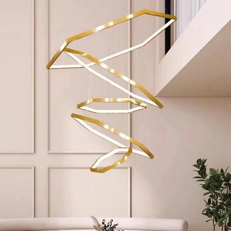 Pendant Light - Modern Luxury Gold Hexagon LED Chandelier SW-36210578 - SWEET-LIGHTS
