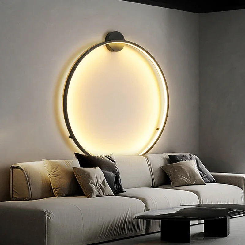 Wall Light - Minimalist Circle Background LED Wall Lamp Indoor Decor Living Room Wall Sconces Bedside Lighting SW-36210456 - SWEET-LIGHTS