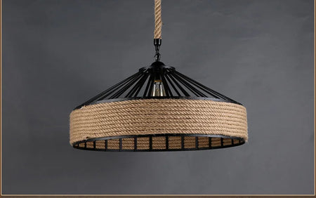 Pendant Light - Vintage Hemp Rope LED Industrial Chandelier SW-36210347 - SWEET-LIGHTS