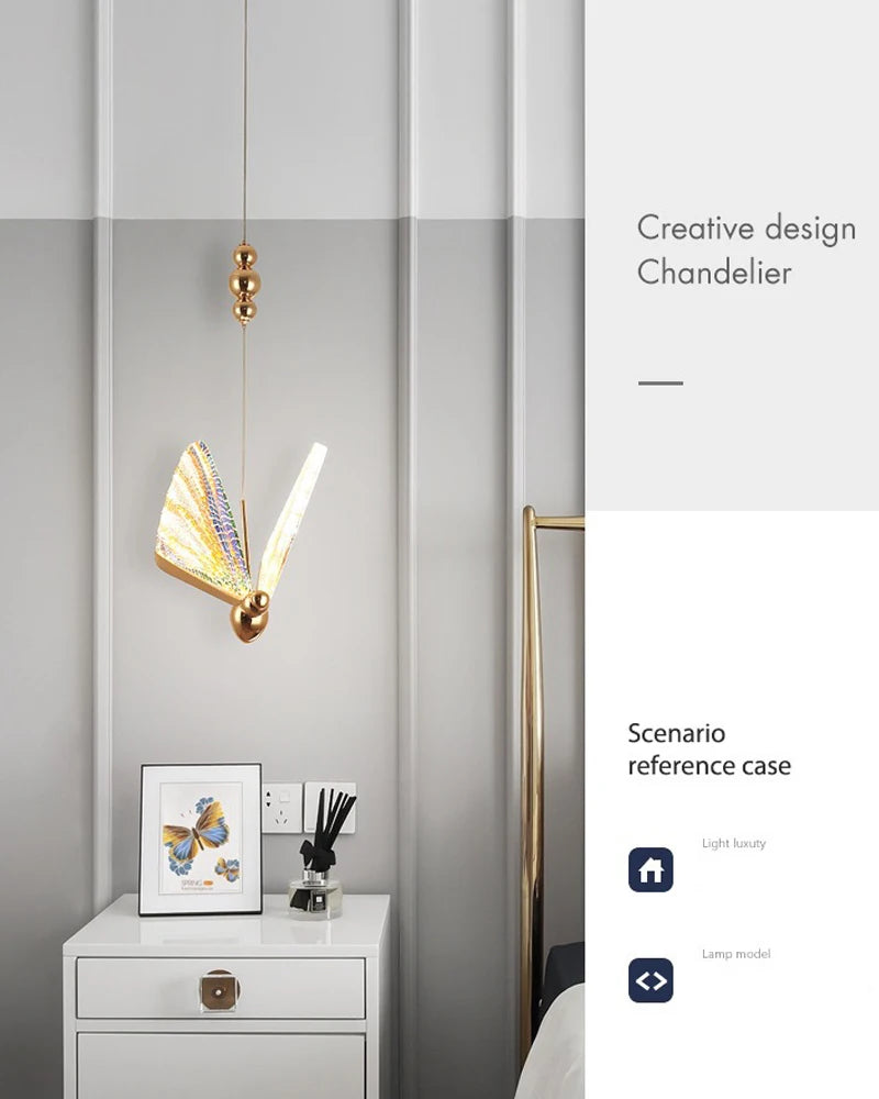 Pendant Light - Nordic Colorful Butterfly LED Pendant Lamps for Home Bedroom Living Room Indoor Golden Lighting SW-36210478 - SWEET-LIGHTS