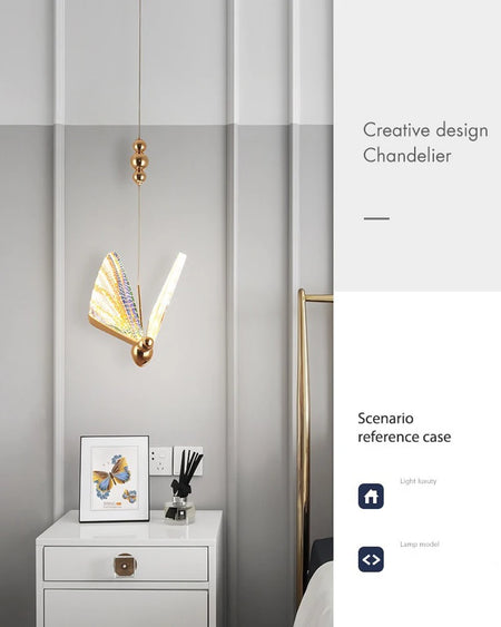 Pendant Light - Nordic Colorful Butterfly LED Pendant Lamps for Home Bedroom Living Room Indoor Golden Lighting SW-36210478 - SWEET-LIGHTS