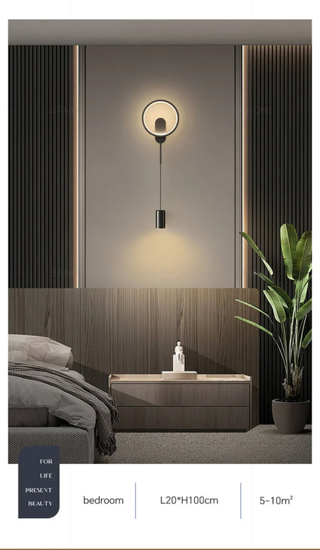 Wall Light - LED Wall Lamp Hallway Aisle Bedroom Sconce Modern Black Gold Fixture SW-36210348 - SWEET-LIGHTS