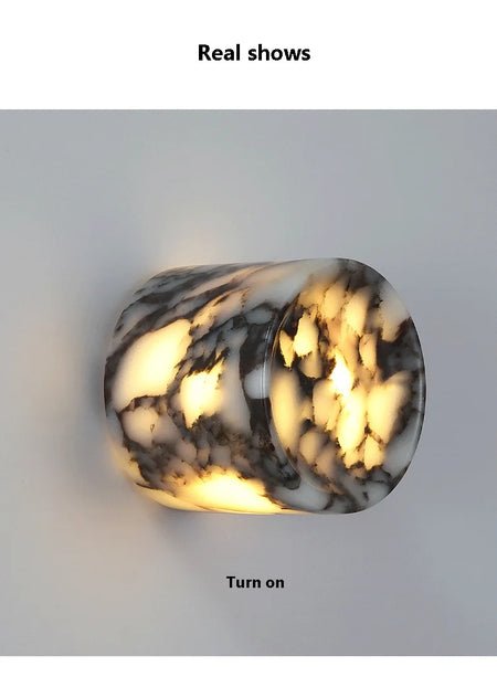 Wall Light - Cylindrical Marble Natural Stone Wall Lamp LED Sconce SW-36210456 - SWEET-LIGHTS