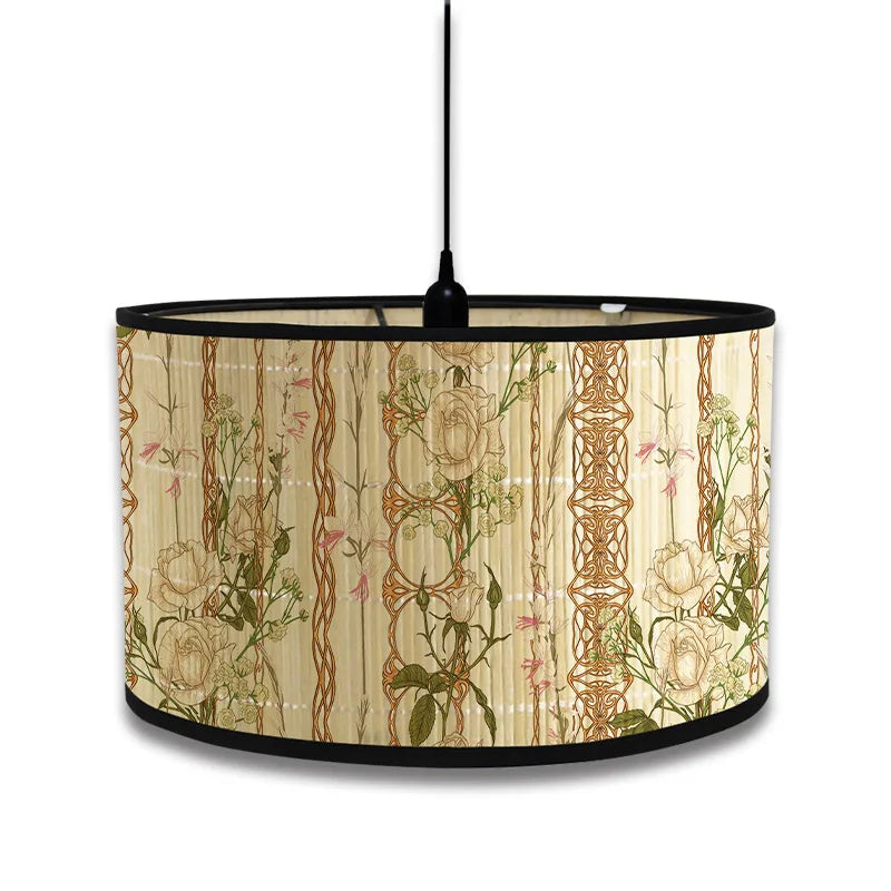 Lampshade - Nordic Style Green Plant Pattern Bamboo Art SW-36210457 - SWEET-LIGHTS