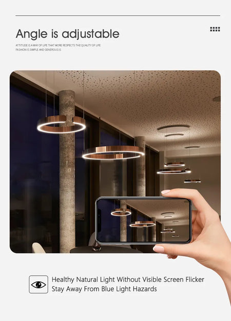 Pendant Light - Nordic Ring Led Pendant Lamps Dimmable Black Gold Home Decor Fixture SW-36210345 - SWEET-LIGHTS