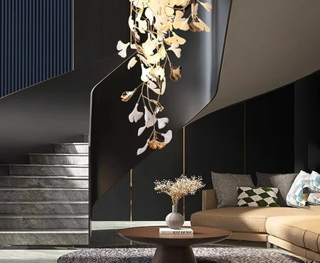 Chandelier - NEW Luxury Staircase Ginkgo Leaf Pendant Lighting SW-36210347 - SWEET-LIGHTS
