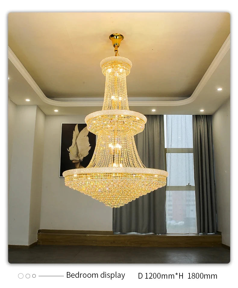 Chandelier - Luxury Living Room Crystal Staircase Chrome Lighting SW-36210789 - SWEET-LIGHTS