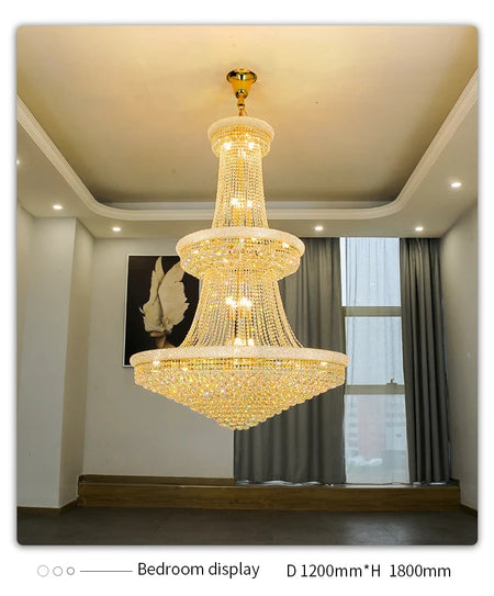 Chandelier - Luxury Living Room Crystal Staircase Chrome Lighting SW-36210789 - SWEET-LIGHTS