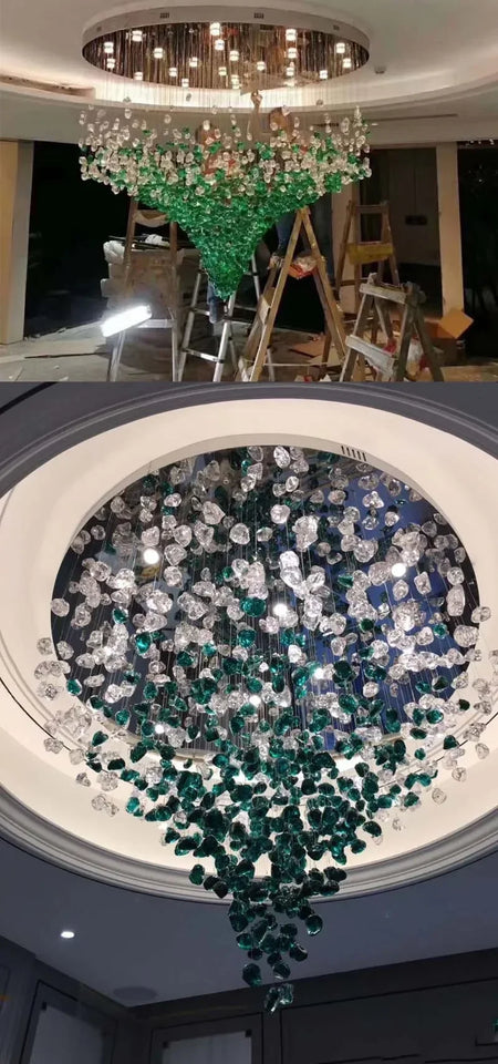 Chandelier - Large Luxury Cristal Lighting Fixtures Modern Stone Crystal LED Chandelier For Living Room Indoor Decor SW-36210347 - SWEET-LIGHTS