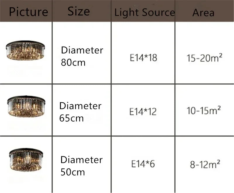 Ceiling Light - Luxury Round Modern Crystal Black E14 Lamp SW-36210478 - SWEET-LIGHTS