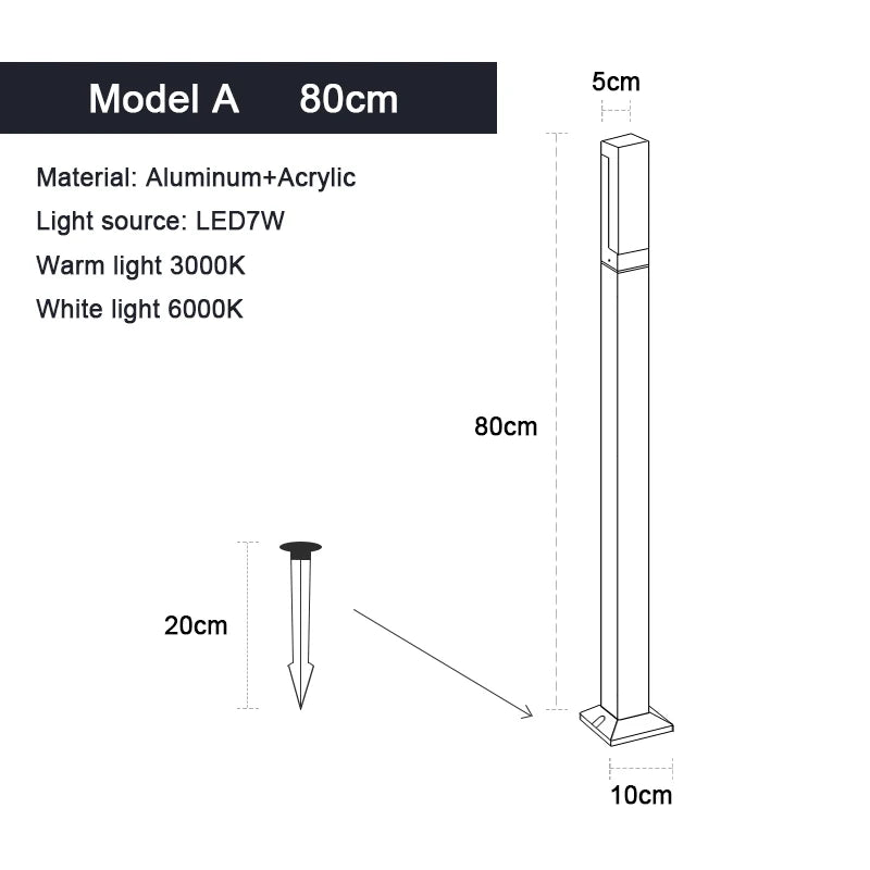 Outdoor Light - Waterproof IP65 LED Lawn Light 30-100CM SW-36210457 - SWEET-LIGHTS