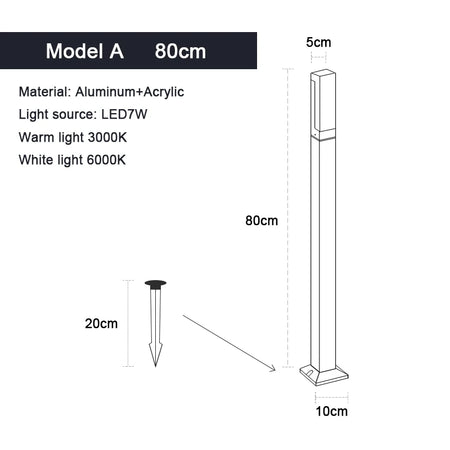 Outdoor Light - Waterproof IP65 LED Lawn Light 30-100CM SW-36210457 - SWEET-LIGHTS