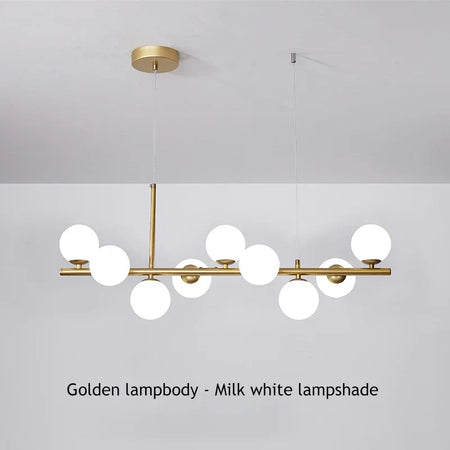 Pendant Light - Modern Long Dining Room Chandelier Glass Ball Lampshade Light Over The Table Kitchen Office Pendant Lamp Home Decor Luminaires SW-36210789 - SWEET-LIGHTS