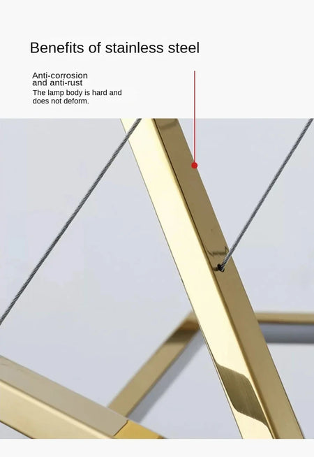 Pendant Light - Modern Luxury Gold Hexagon LED Chandelier SW-36210578 - SWEET-LIGHTS
