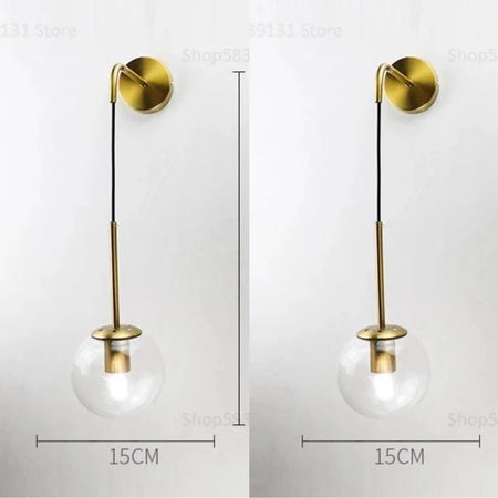 Wall Light - Nordic Modern Vintage Wall Lamps LED Glass Ball Mirror Bedroom Living Room Light Fixtures SW-36210345 - SWEET-LIGHTS
