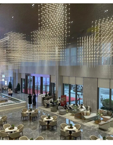 Chandelier - Chrome Square LED Pendant Lamp Stainless Steel For Hall Foyer Restaurant Adjustable Cord SW-36210487 - SWEET-LIGHTS