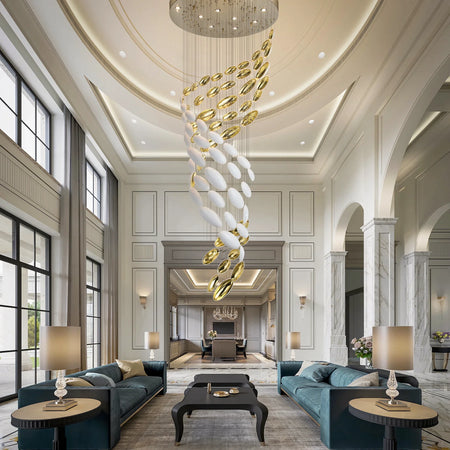 Chandelier - Luxury Lustre Bowl Hanging Chandelier Golden Dragon Egg SW-36210678 - SWEET-LIGHTS